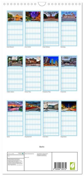 Produktbild: Familienplaner 2027 - Berlin mit 5 Spalten (Wandkalender, 21 x 45 cm) CALVENDO