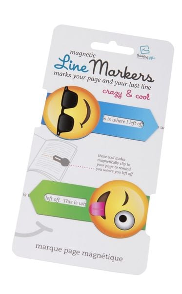 Produktbild: Line Markers Emoji Crazy & Cool &ndash; Magnetische Lesezeichen 2er-Set