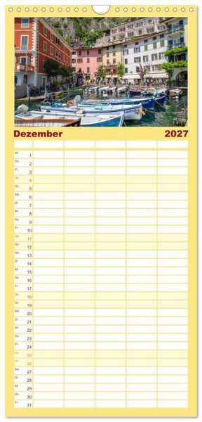 Produktbild: Familienplaner 2027 - Limone sul Garda - Traumhaftes St&auml;dtchen am Gardasee mit 5 Spalten (Wandkalender, 21 x 45 cm) CALVENDO