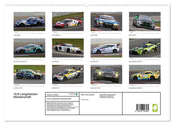 Produktbild: VLN Langstrecken Meisterschaft (hochwertiger Premium Wandkalender 2026 DIN A2 quer), Kunstdruck in Hochglanz