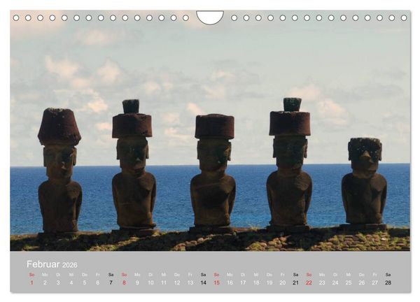 Produktbild: MOAI - steinerne W&auml;chter der Osterinsel (Wandkalender 2026 DIN A4 quer), CALVENDO Monatskalender