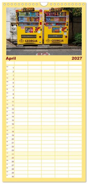 Produktbild: Familienplaner 2027 - Tokios bunte Automatenwelt mit 5 Spalten (Wandkalender, 21 x 45 cm) CALVENDO