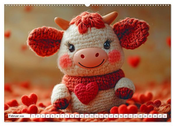 Produktbild: Strick-Safari - Gestrickte Tiere zum Verlieben (Wandkalender 2026 DIN A2 quer), CALVENDO Monatskalender