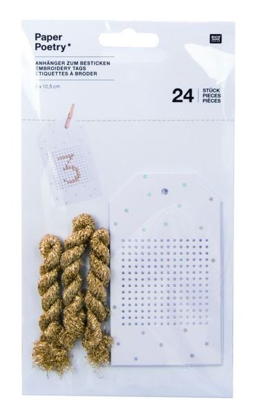 Produktbild: Anh&auml;nger Zum Besticken, Weiss/Gold