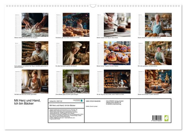 Produktbild: Mit Herz und Hand, Ich bin B&auml;cker (Wandkalender 2026 DIN A2 quer), CALVENDO Monatskalender