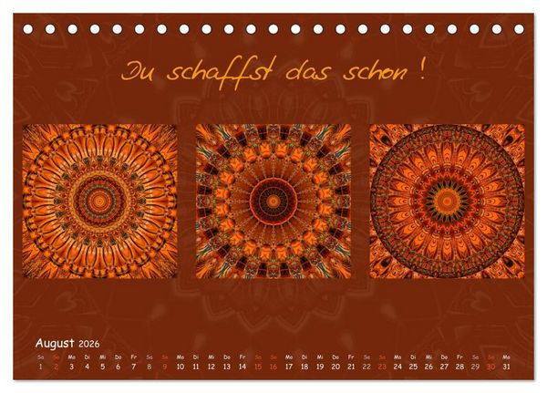 Produktbild: Mandala Trilogien (Tischkalender 2026 DIN A5 quer), CALVENDO Monatskalender