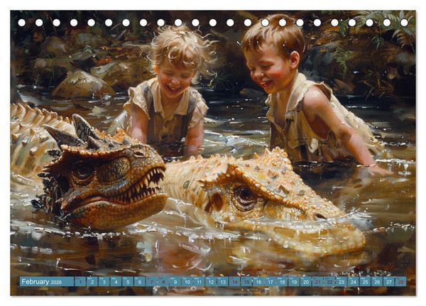 Produktbild: Dinosaur Legends (Desk Calendar 2026 DIN A5 landscape), CALVENDO 12 Month DeskCalendar