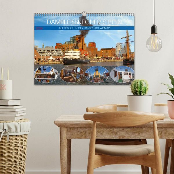 Produktbild: Dampfeisbrecher Stettin - Auf Besuch in der Hansestadt Wismar (Wandkalender 2026 DIN A3 quer), CALVENDO Monatskalender