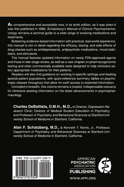 Produktbild: Schatzberg's Manual of Clinical Psychopharmacology
