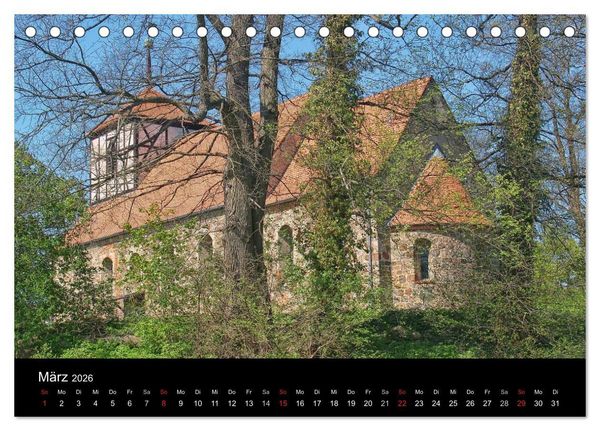 Produktbild: Dorfkirchen in Brandenburg (Tischkalender 2026 DIN A5 quer), CALVENDO Monatskalender