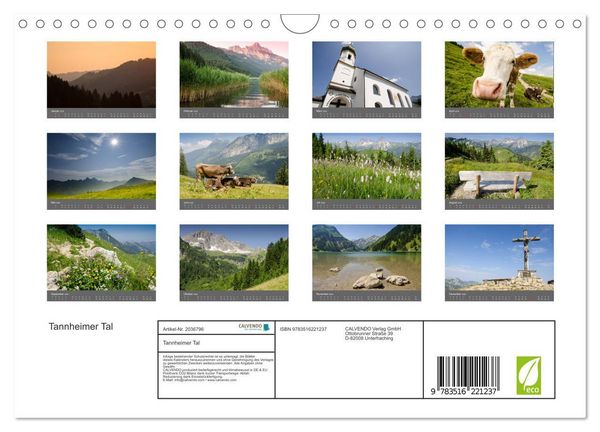 Produktbild: Tannheimer Tal (Wandkalender 2026 DIN A4 quer), CALVENDO Monatskalender