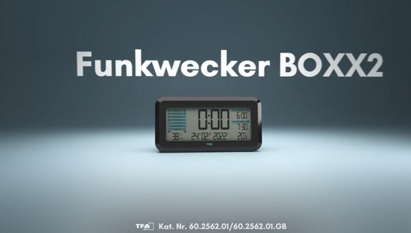 TFA Dostmann digitale zendergestuurde wekker BOXX2, 60.2562.01