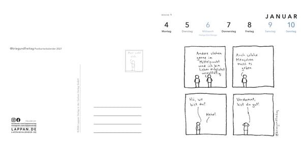 Produktbild: kriegundfreitag: Postkartenkalender 2027