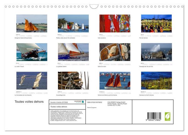 Produktbild: Toutes voiles dehors (Calendrier mural 2026 DIN A3 vertical), CALVENDO calendrier mensuel