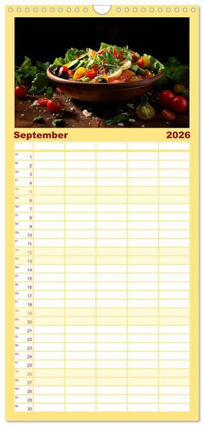 Produktbild: Familienplaner 2026 - Fastfood &Auml;sthetik mit 5 Spalten (Wandkalender, 21 x 45 cm) CALVENDO