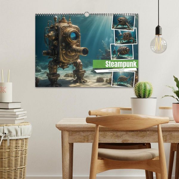 Produktbild: Steampunk - Unterwasser Roboter (Wandkalender 2026 DIN A3 quer), CALVENDO Monatskalender