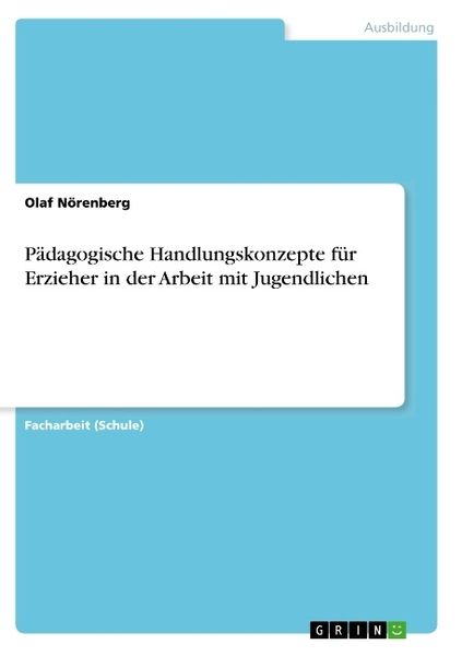 Pädagogische Handlungskonzepte für Erzieher in der Arbeit mit Jugendlichen