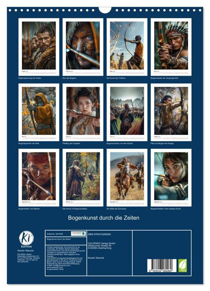 Produktbild: Bogenkunst durch die Zeiten (Wandkalender 2026 DIN A3 hoch), CALVENDO Monatskalender