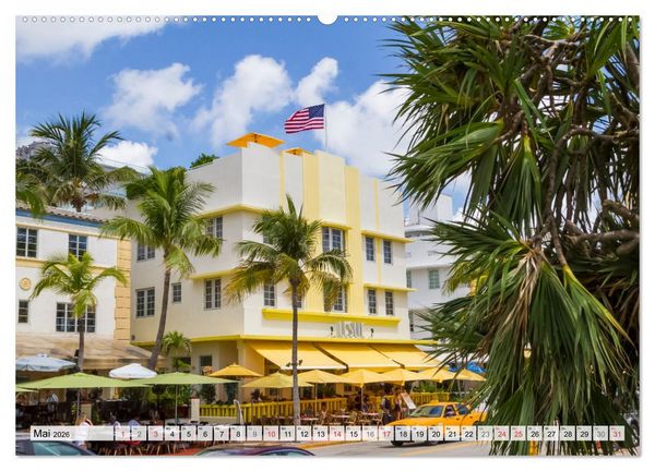Produktbild: Miami Beach und Art Deco District (Wandkalender 2026 DIN A2 quer), CALVENDO Monatskalender