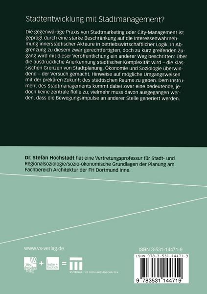 Produktbild: Stadtentwicklung mit Stadtmanagement?