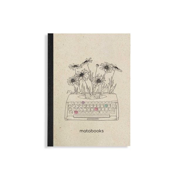Produktbild: Notizbuch A6 blanko aus Graspapier &ndash; Dahara &ndash; Farbe: Typewriter &ndash; matabooks