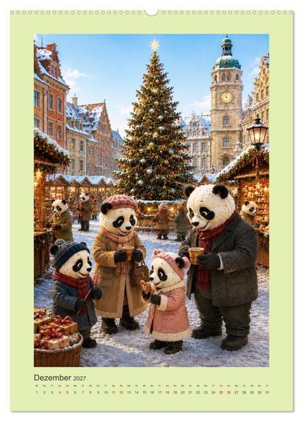Produktbild: Die geheime Stadt der Pandas (Wandkalender 2027 DIN A2 hoch), CALVENDO Monatskalender