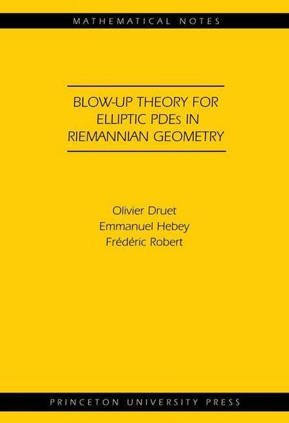 Produktbild: Blow-up Theory for Elliptic PDEs in Riemannian Geometry (MN-45)