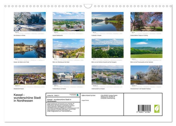 Produktbild: Kassel - wundersch&ouml;ne Stadt in Nordhessen (Wandkalender 2026 DIN A3 quer), CALVENDO Monatskalender