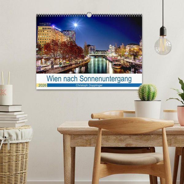Produktbild: Wien nach Sonnenuntergang (Wandkalender 2026 DIN A3 quer), CALVENDO Monatskalender
