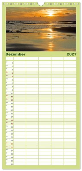 Produktbild: Familienplaner 2027 - Fan&oslash; - Himmel, Hav og mere mit 5 Spalten (Wandkalender, 21 x 45 cm) CALVENDO