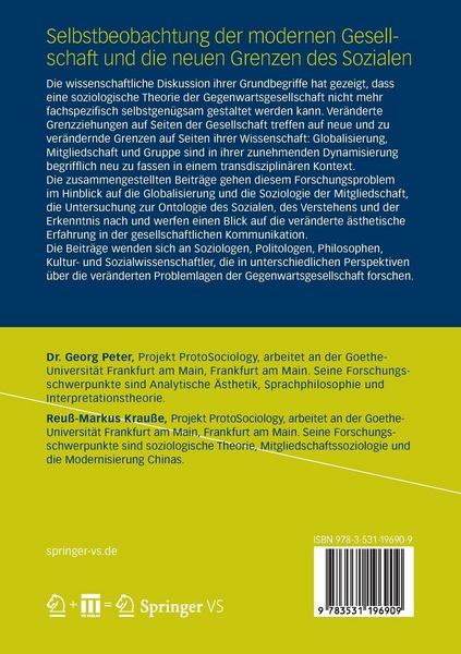 Produktbild: Selbstbeobachtung der modernen Gesellschaft und die neuen Grenzen des Sozialen