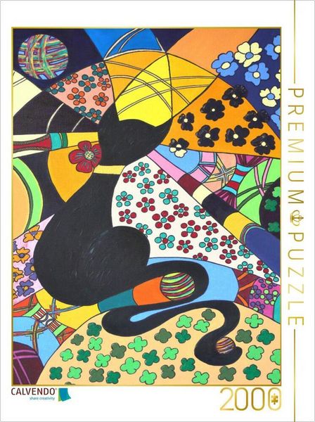 CALVENDO Puzzle Lady-Kätz, Petra Kolossa, Acryl auf Leinwand, 70x50, 2017 | 2000 Teile Lege-Größe 90x67cm Foto-Puzzle für glückliche Stunden