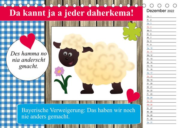 Produktbild: Des is f&uuml;a de Katz! Bairische Schpr&uuml;ch' und Redensart (Tischkalender 2022 DIN A5 quer)