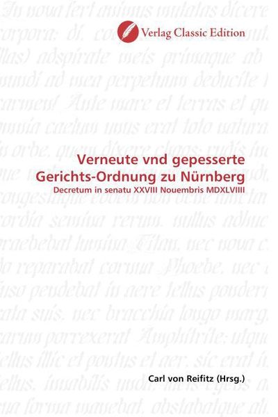 Produktbild: Verneute vnd gepesserte Gerichts-Ordnung zu N&uuml;rnberg