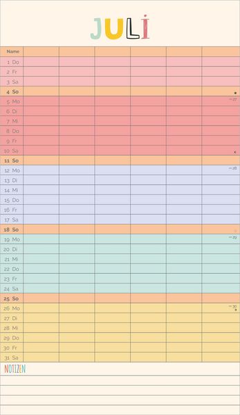 Produktbild: Familienplaner Unser buntes Jahr 2027