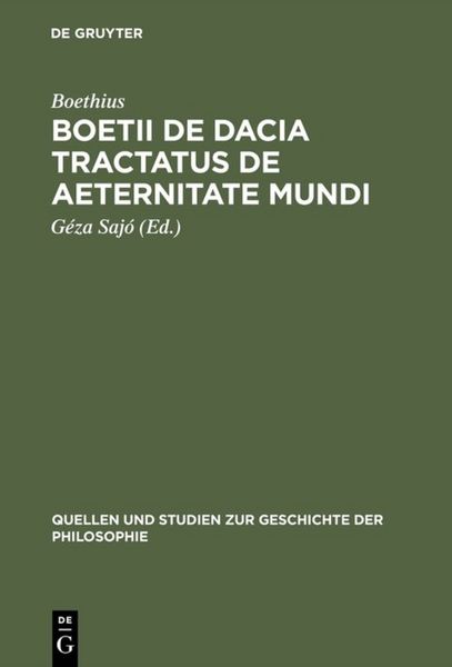 Produktbild: Boetii de Dacia tractatus De aeternitate mundi