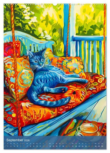 Produktbild: Katzenleben in Farbe - Witzige Szenen aus dem Katzenalltag (hochwertiger Premium Wandkalender 2026 DIN A2 hoch), Kunstdruck in Hochglanz