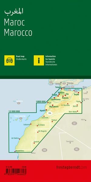 Produktbild: freytag & berndt Stra&szlig;enkarte Marokko 1:800.000