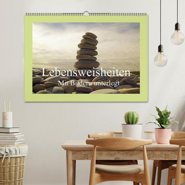 Produktbild: Lebensweisheiten mit Bildern unterlegt (Wandkalender 2026 DIN A2 quer), CALVENDO Monatskalender