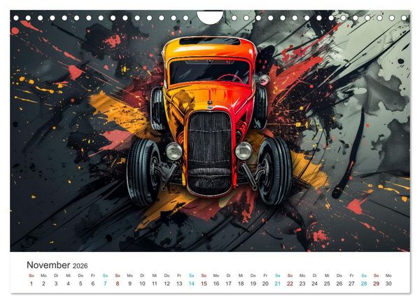 Produktbild: Hot Road - Oldtimer durch eine KI im neuen Gewand (Wandkalender 2026 DIN A4 quer), CALVENDO Monatskalender