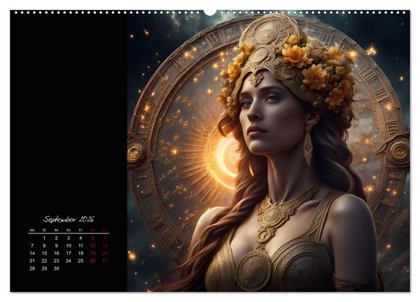 Produktbild: KI Tierkreiszeichen (Wandkalender 2026 DIN A2 quer), CALVENDO Monatskalender