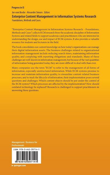 Produktbild: Enterprise Content Management in Information Systems Research