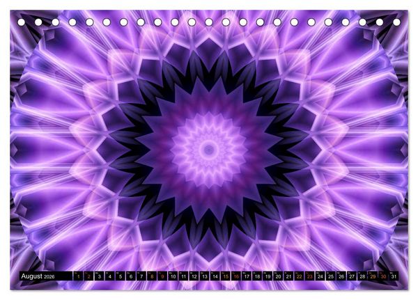 Produktbild: Energie - Mandalas, Spiritualit&auml;t durch die Farbe Lila (Tischkalender 2026 DIN A5 quer), CALVENDO Monatskalender
