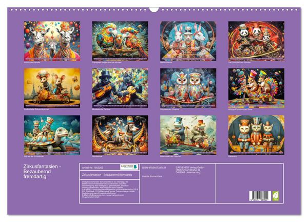 Produktbild: Zirkusfantasien - Bezaubernd fremdartig (Wandkalender 2026 DIN A2 quer), CALVENDO Monatskalender