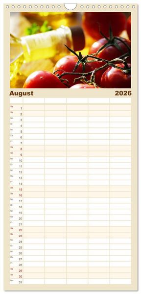 Produktbild: Familienplaner 2026 - Leichte K&uuml;che mit 5 Spalten (Wandkalender, 21 x 45 cm) CALVENDO