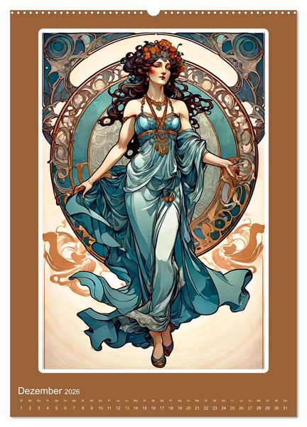 Produktbild: Illustrationskunst der Belle &Eacute;poque (hochwertiger Premium Wandkalender 2026 DIN A2 hoch), Kunstdruck in Hochglanz
