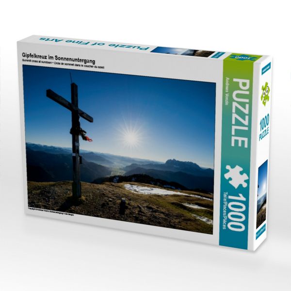 Produktbild: CALVENDO Puzzle Gipfelkreuz im Sonnenuntergang | 1000 Teile Lege-Gr&ouml;&szlig;e 64x48cm Foto-Puzzle f&uuml;r gl&uuml;ckliche Stunden