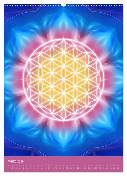 Produktbild: Blume des Lebens - Harmonie durch Symbolkraft (Wandkalender 2026 DIN A2 hoch), CALVENDO Monatskalender