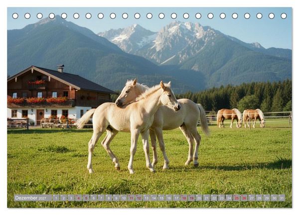 Produktbild: Alpent&auml;ler und Haflinger Pferde (Tischkalender 2027 DIN A5 quer), CALVENDO Monatskalender