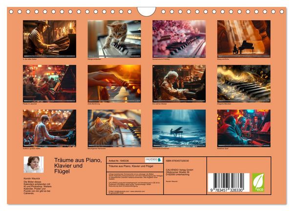 Produktbild: Tr&auml;ume aus Piano, Klavier und Fl&uuml;gel (Wandkalender 2026 DIN A4 quer), CALVENDO Monatskalender